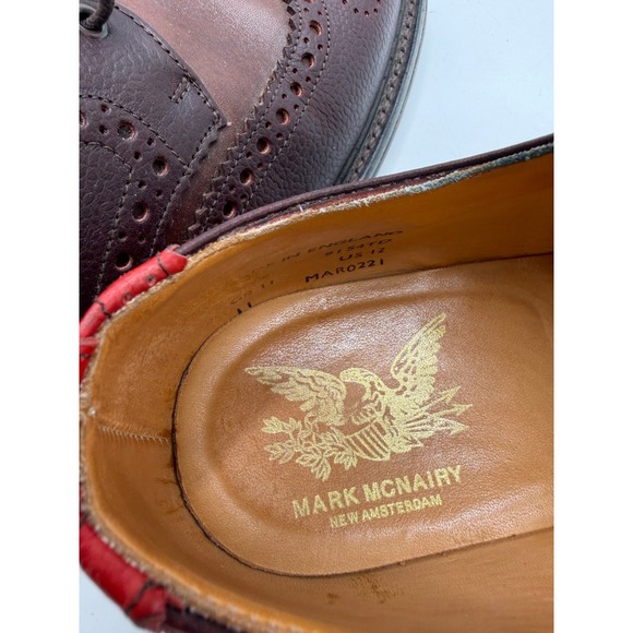 Mark McNairy Wingtip Brogue Brown Red 9154TD Mens Size 12 Pre-Owned No Box main image 11